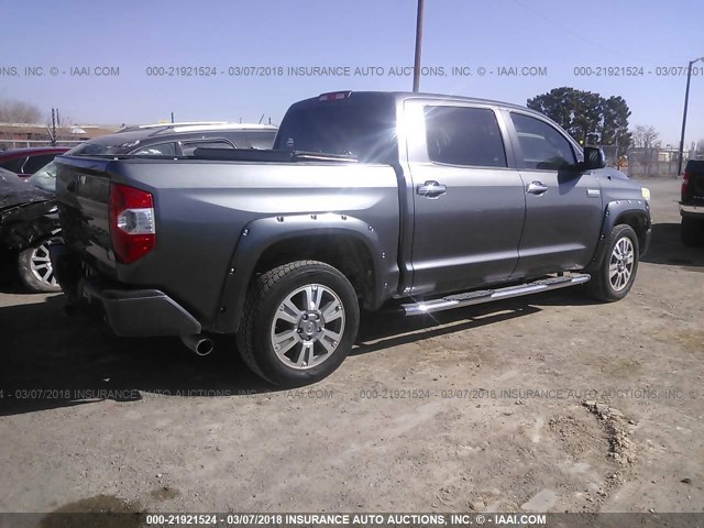 5TFAW5F14EX391636 - 2014 TOYOTA TUNDRA CREWMAX PLATINUM GRAY photo 4