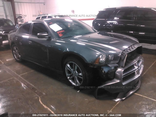 2C3CDXJG4EH166244 - 2014 DODGE CHARGER SXT GRAY photo 1