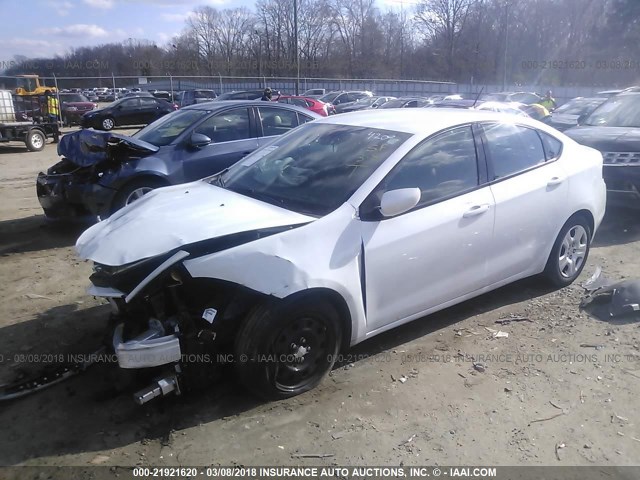 1C3CDFAA4FD404209 - 2015 DODGE DART SE WHITE photo 2