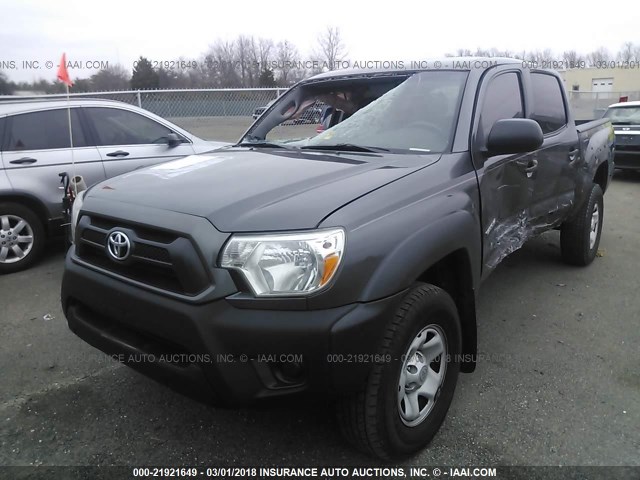 5TFJX4GN1CX013358 - 2012 TOYOTA TACOMA DOUBLE CAB GRAY photo 2