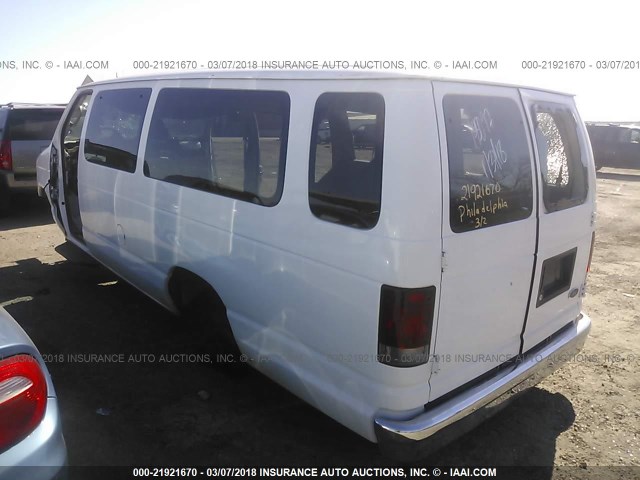 1FBSS31L26DB31322 - 2006 FORD ECONOLINE E350 SUPER DUTY WAGON WHITE photo 3