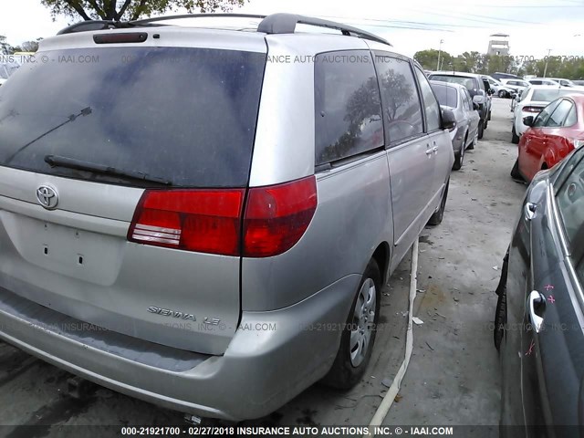 5TDZA23C74S029682 - 2004 TOYOTA SIENNA CE/LE SILVER photo 4