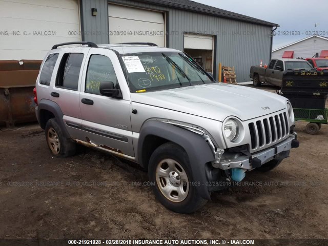 1J4GL48K14W330455 - 2004 JEEP LIBERTY SPORT 银色 照片 1