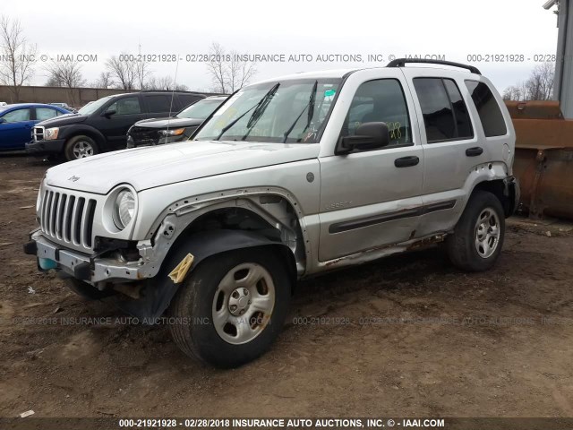 1J4GL48K14W330455 - 2004 JEEP LIBERTY SPORT 银色 照片 2