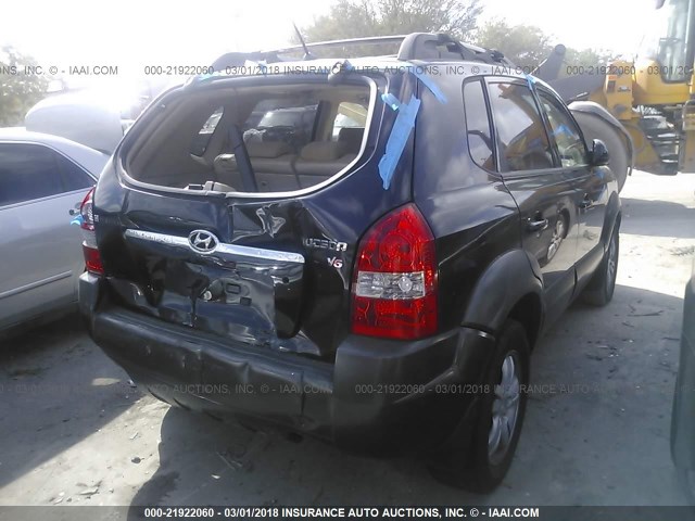 KM8JN12D06U380885 - 2006 HYUNDAI TUCSON GLS/LIMITED BLACK photo 4