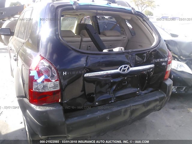 KM8JN12D06U380885 - 2006 HYUNDAI TUCSON GLS/LIMITED BLACK photo 6