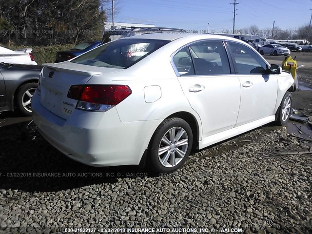 4S3BMCC60C3005037 - 2012 SUBARU LEGACY 2.5I PREMIUM WHITE photo 4