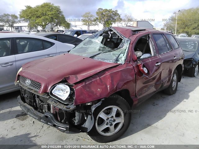 KM8SC13D53U491453 - 2003 HYUNDAI SANTA FE GLS/LX MAROON photo 2