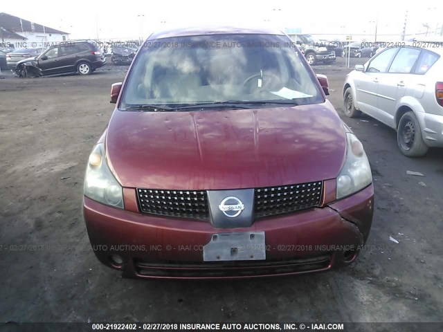 5N1BV28U44N332637 - 2004 NISSAN QUEST S/SE/SL BURGUNDY photo 6