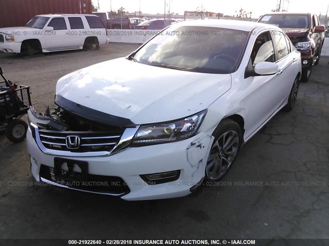 1HGCR2F50DA276827 - 2013 HONDA ACCORD SPORT WHITE photo 2