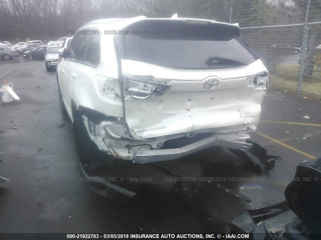 5TDJKRFH2FS102504 - 2015 TOYOTA HIGHLANDER XLE თეთრი ფოტო 6