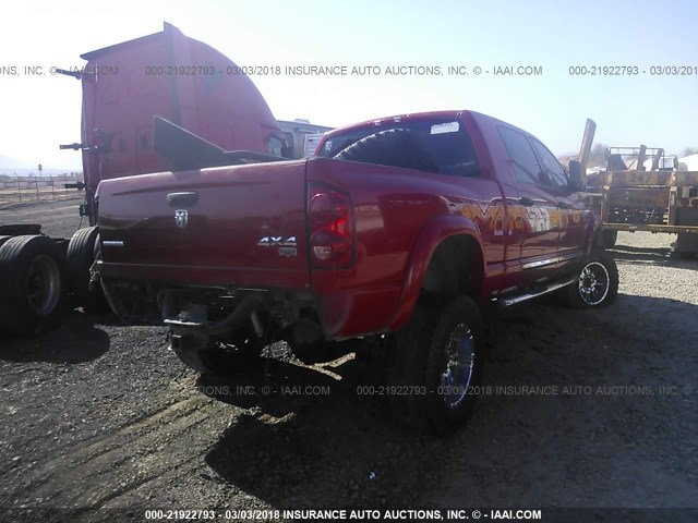 3D7MX39A57G796475 - 2007 DODGE 3500 4X4 CREWCAB  RED photo 4