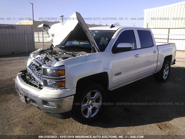 3GCUKREC0FG442090 - 2015 CHEVROLET SILVERADO K1500 LT WHITE photo 2