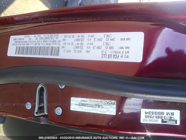 1C4NJDEB8GD764623 - 2016 JEEP COMPASS LATITUDE 红色 照片 9