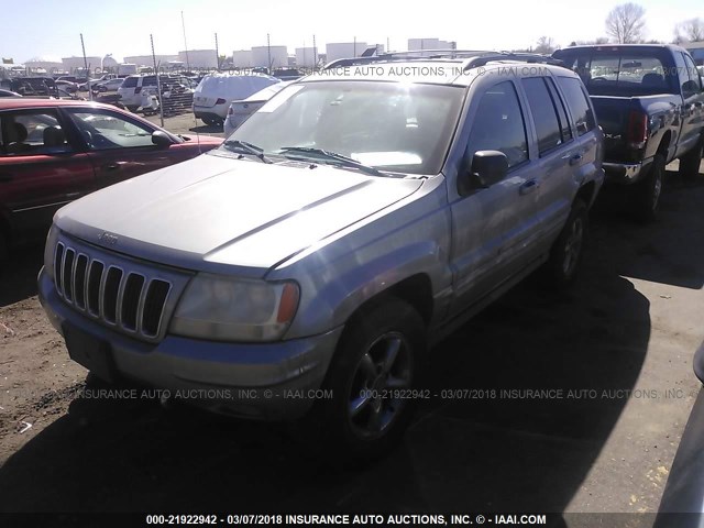 1J8GW68J52C155781 - 2002 JEEP GRAND CHEROKEE OVERLAND SILVER photo 2