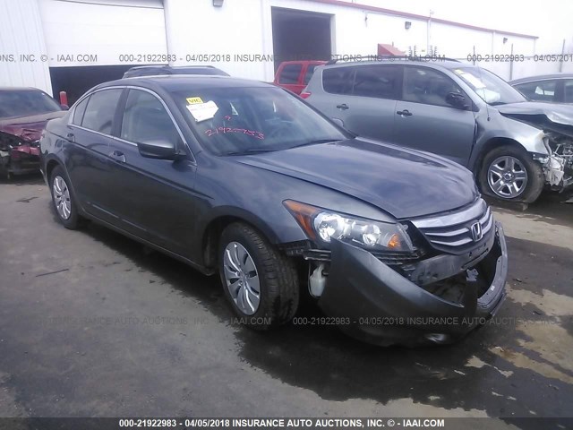 1HGCP2F34CA010522 - 2012 HONDA ACCORD LX GRAY photo 1