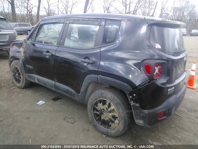 ZACCJBAH9FPC17835 - 2015 JEEP RENEGADE SPORT Սև լուսանկար 3