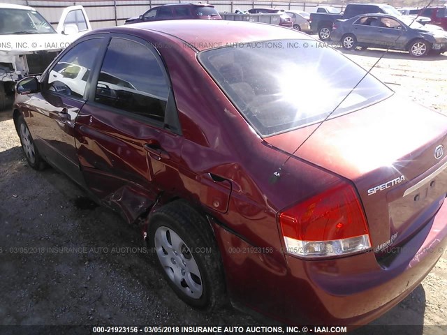 KNAFE221395626359 - 2009 KIA SPECTRA EX/LX/SX BURGUNDY photo 6