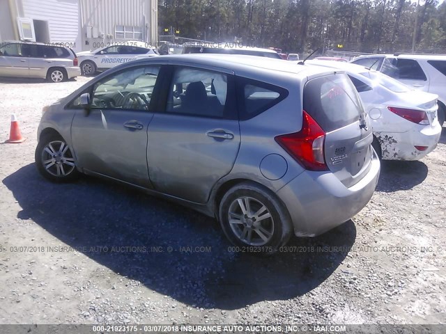 3N1CE2CP6EL385208 - 2014 NISSAN VERSA NOTE S/S PLUS/SV/SL SILVER photo 3