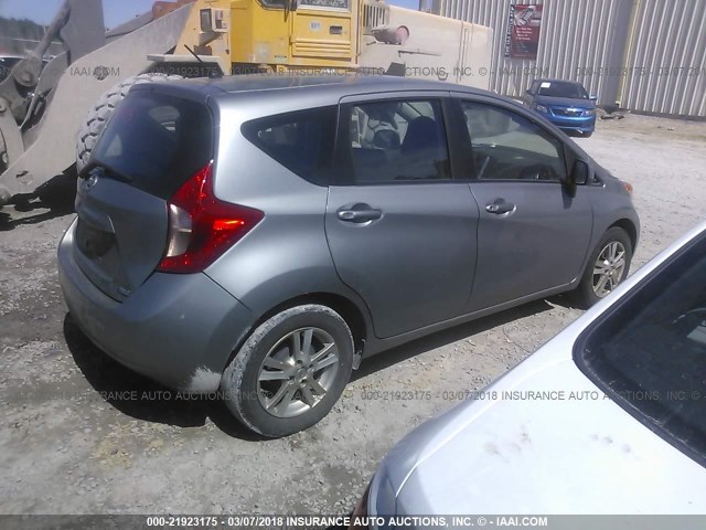 3N1CE2CP6EL385208 - 2014 NISSAN VERSA NOTE S/S PLUS/SV/SL SILVER photo 4