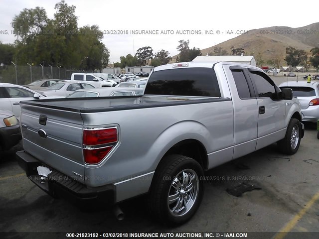 1FTEX1CM8BFB04970 - 2011 FORD F150 SUPER CAB SILVER photo 4