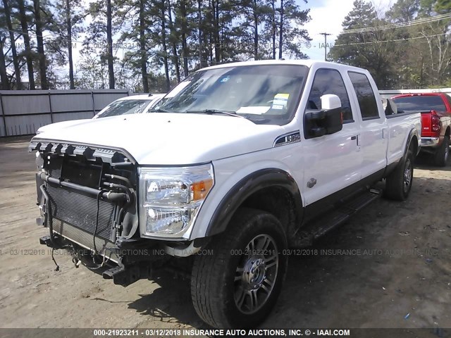 1FT8W3BT7FEC33637 - 2015 FORD F350 SUPER DUTY WHITE photo 2