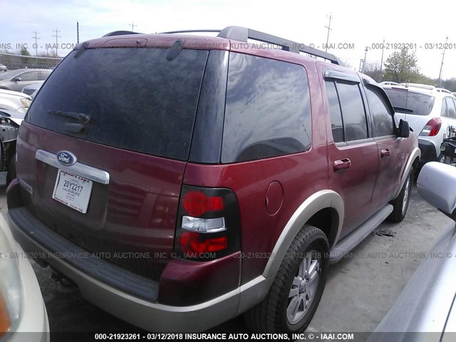 1FMEU6EE6AUA98488 - 2010 FORD EXPLORER EDDIE BAUER RED photo 4