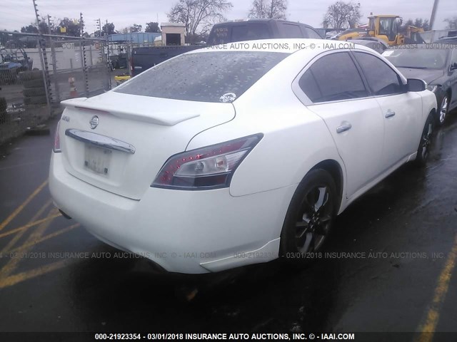 1N4AA5AP5CC835014 - 2012 NISSAN MAXIMA S/SV WHITE photo 4