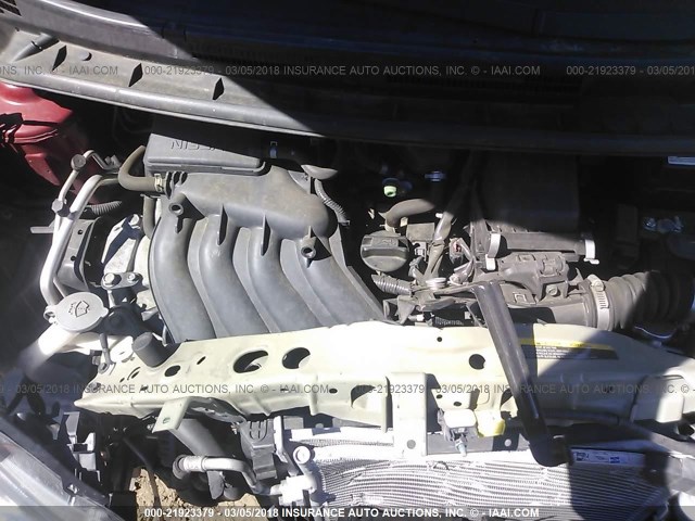 3N1CE2CP2FL356189 - 2015 NISSAN VERSA NOTE S/S PLUS/SV/SL/SR RED photo 10