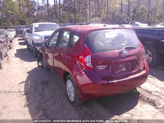 3N1CE2CP2FL356189 - 2015 NISSAN VERSA NOTE S/S PLUS/SV/SL/SR RED photo 3