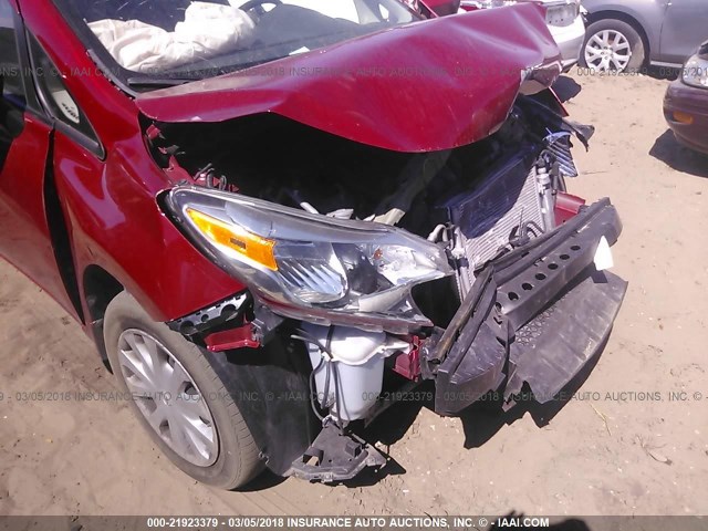 3N1CE2CP2FL356189 - 2015 NISSAN VERSA NOTE S/S PLUS/SV/SL/SR RED photo 6