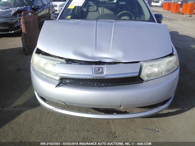 1G8AZ52F33Z185891 - 2003 SATURN ION LEVEL 2 SILVER photo 6