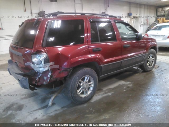 1J4GW48S04C351550 - 2004 JEEP GRAND CHEROKEE LAREDO/COLUMBIA/FREEDOM MAROON photo 4