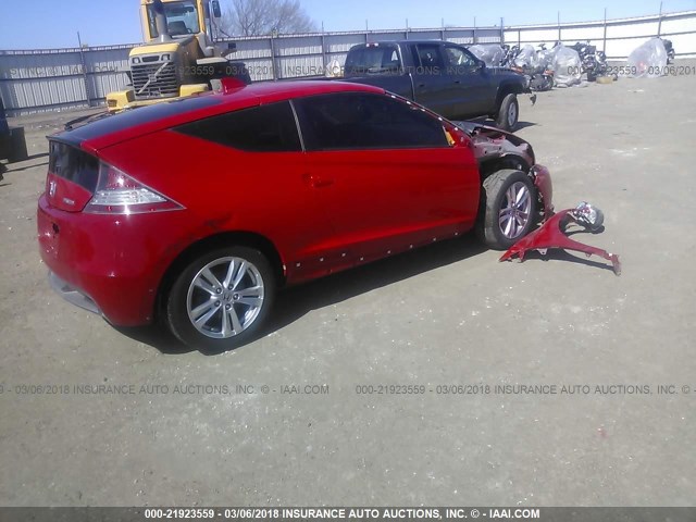 JHMZF1C66BS012445 - 2011 HONDA CR-Z EX RED photo 4