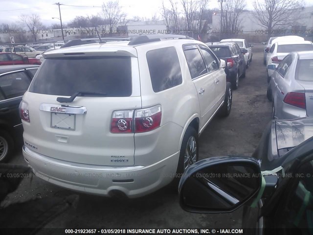 1GKKVTED4BJ349350 - 2011 GMC ACADIA DENALI WHITE photo 4