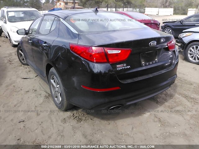 5XXGM4A71EG281298 - 2014 KIA OPTIMA LX BLACK photo 3