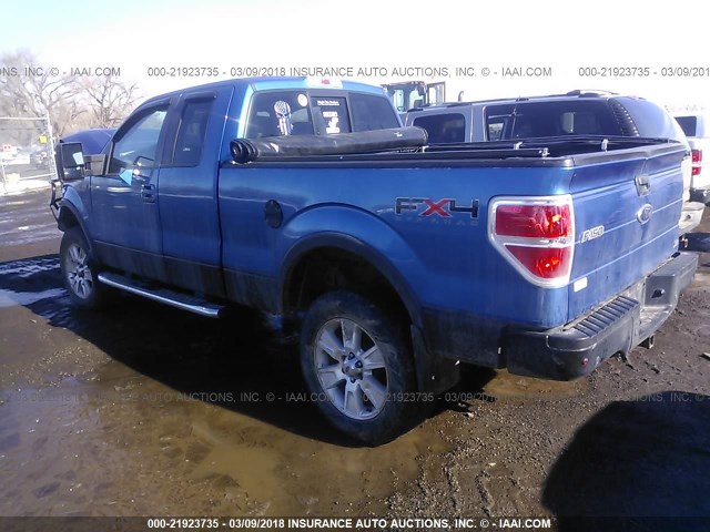 1FTFX1EV7AFD31074 - 2010 FORD F150 SUPER CAB BLUE photo 3