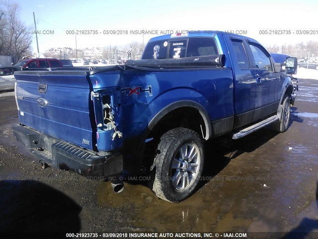 1FTFX1EV7AFD31074 - 2010 FORD F150 SUPER CAB BLUE photo 4