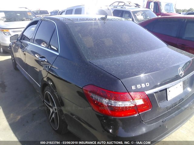 WDDHF7CB2BA266422 - 2011 MERCEDES-BENZ E 550 BLACK photo 3