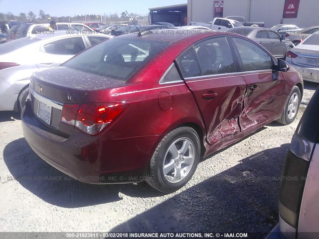 1G1PE5SB7G7129889 - 2016 CHEVROLET CRUZE LIMITED LT MAROON photo 4