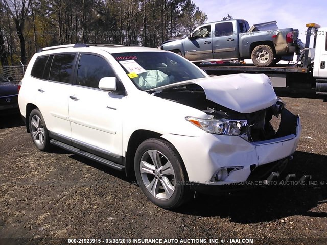 5TDYK3EHXDS098826 - 2013 TOYOTA HIGHLANDER LIMITED WHITE photo 1