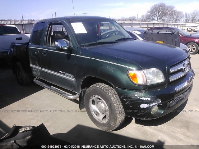 5TBRN34114S437529 - 2004 TOYOTA TUNDRA ACCESS CAB SR5 GREEN photo 1