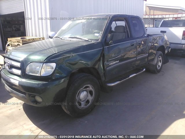 5TBRN34114S437529 - 2004 TOYOTA TUNDRA ACCESS CAB SR5 GREEN photo 2