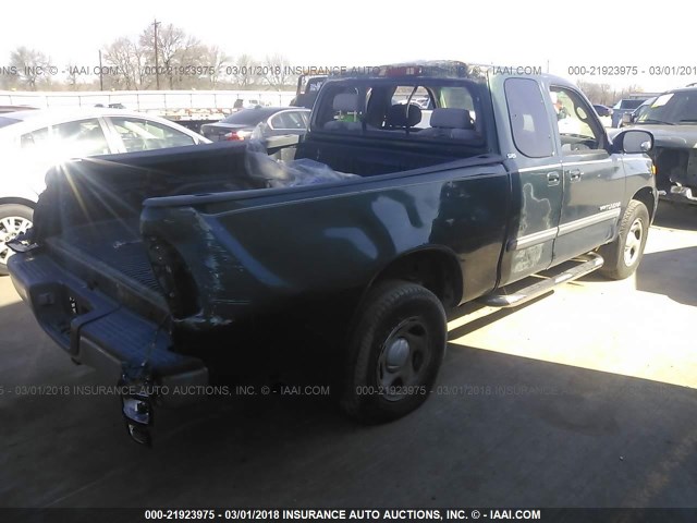 5TBRN34114S437529 - 2004 TOYOTA TUNDRA ACCESS CAB SR5 GREEN photo 4