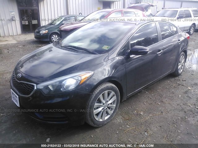 KNAFX4A6XE5250126 - 2014 KIA FORTE LX BLACK photo 2