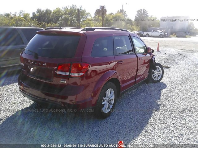 3C4PDCBG8FT649328 - 2015 DODGE JOURNEY SXT RED photo 4