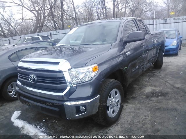 5TFUW5F17FX446899 - 2015 TOYOTA TUNDRA DOUBLE CAB SR/SR5 BLUE photo 2