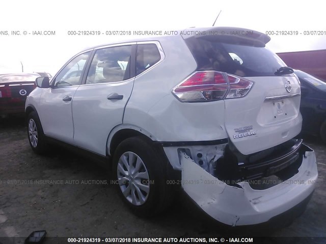 5N1AT2MT8GC876038 - 2016 NISSAN ROGUE S/SL/SV WHITE photo 3