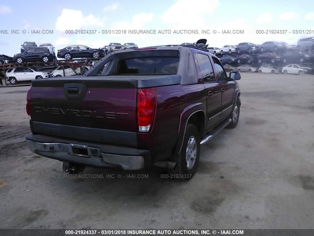 3GNEC12Z85G151015 - 2005 CHEVROLET AVALANCHE C1500 RED photo 4