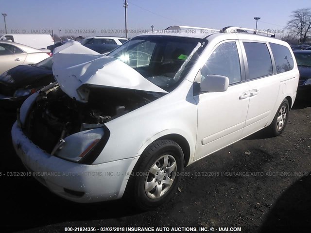 KNDMB233776168514 - 2007 KIA SEDONA EX/LX WHITE photo 2